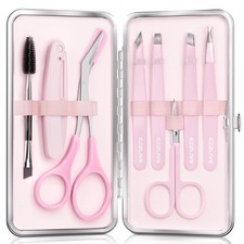 EZ2LIVE Tweezers for Women Facial Hair, Pack of 8, Light Pink - 8
