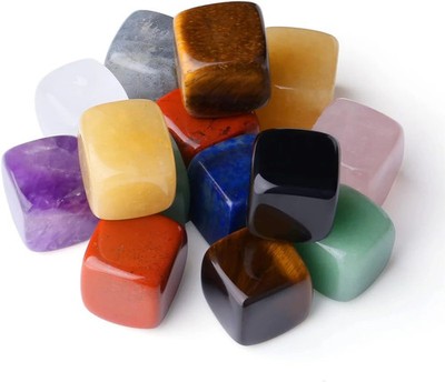 12PCS 13mm Crystal Cube Beads for Home Decor Energy Cleansing FengShui Stone