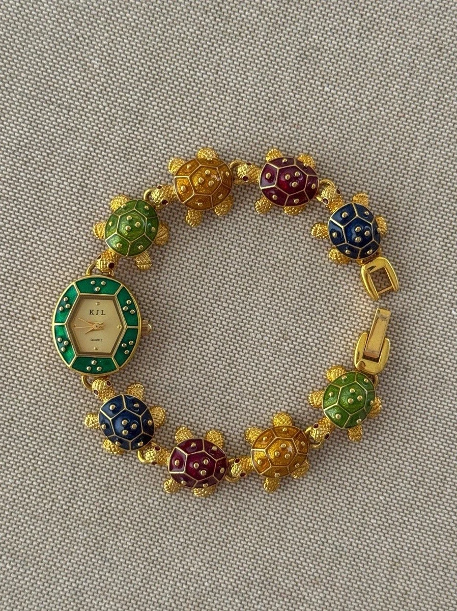 Kenneth Jay Lane Gold Multicolor Stone Watch Kenneth Jay Lane Wristwatches for sale | eBay main image 4