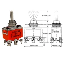 3 Gear Speed Toggle Switch Selector Power Lock Headlight Switch Go Kart ATV Quad
