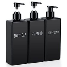 Refillable Shampoo Conditioner and Body Wash Dispenser Bottles with Pump