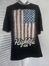 XXL High Life 420 Stoner Shirt American Flag USA 2XL Tee T-Shirt
