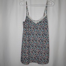 J Crew Cami Dress Women Small Multicolor Ditsy Floral Lace Trim VNeck Adjustable