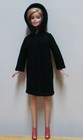 Barbie 11 1/2" Doll Clothing Black Fleece Coat, hand knit Hat, Neck Scarf, Purse — photo 2