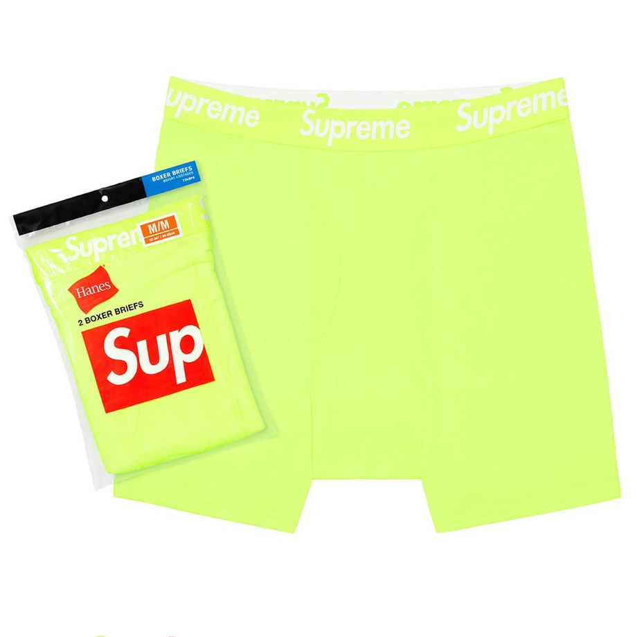 100% Authentic Supreme x Hanes Boxer Briefs Purple Pink Olive