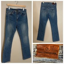 LRL Lauren Ralph Lauren Jeans Classic Straight Denim Blue Jeans Leather Tag Sz 8