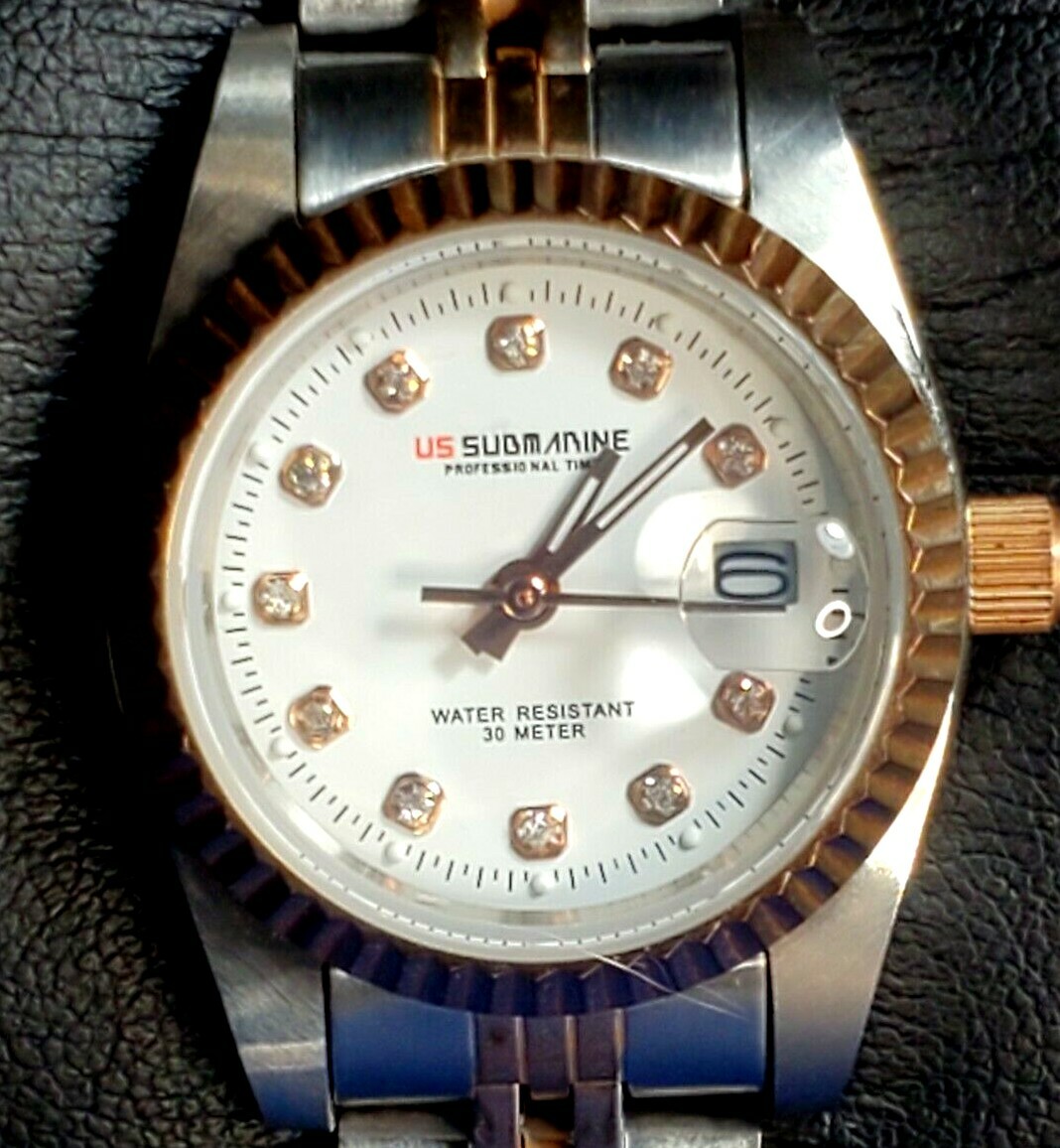 Classic US Submarine Professional Time Silver-tone Women's Quartz