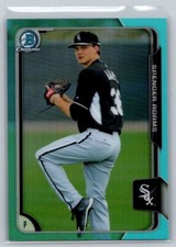 2015  Bowman Chrome #52 Spencer Adams Sky Blue Refractor WHITE SOX