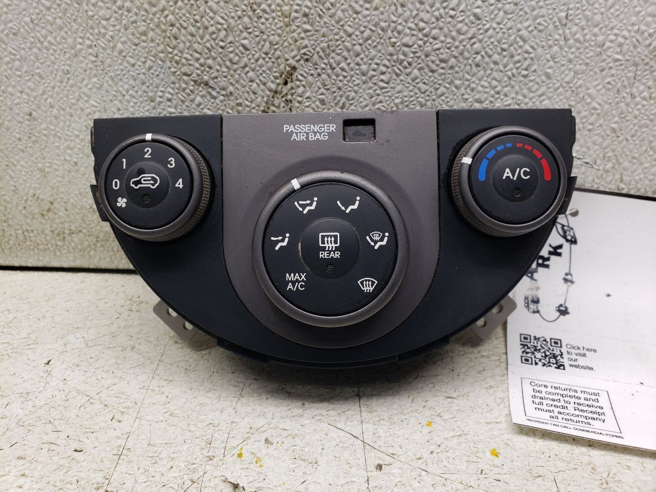 Temperature Control With AC Manual Fits 10-11 SOUL 894427