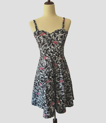 Dress  Pin Up Womens Small The Walking Dead Sweetheart Neckline Goth  Zombie s