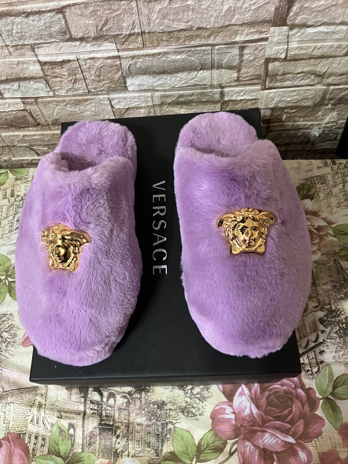 PANTOFOLA D’ORO NUOVE pantofole lavanda Versace Palazzo donna taglia 9