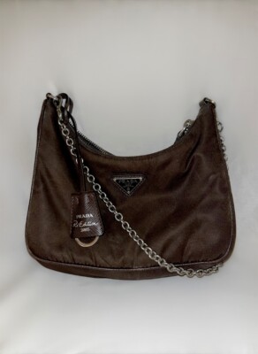 Prada Re-edition Nylon Bag Cocoa Brown With Pouch Strap
