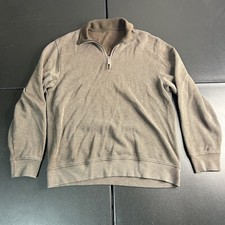 Van Heusen Long Sleeve 1/4 Zip Pullover Brown Men  s Size L  