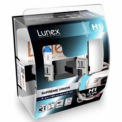 Lunex H1 Halogen Birnen Supreme Vision 3700K 12V 55W 472 Weiß Premium Set 