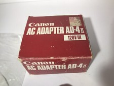 Canon AC Adapter AD-4 II 120V UL Genuine Canon Part NOS IN OPEN BOX