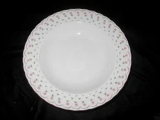 (4) SELTMANN WEIDEN REGINA RIMMED SOUP BOWLS~WHITE~SMALL PINK FLOWERS~SWIRL~EXC