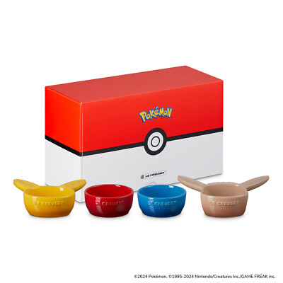 Le Creuset Pokemon Collection Mini Dish Plate Pikachu Eevee Ball