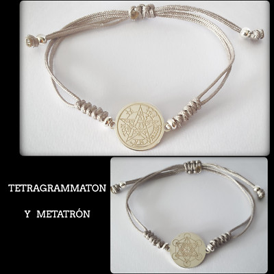 Metatrón Sterling Silver Tetragrammaton eliphas BRACELET Cubo Metatrón plata ley