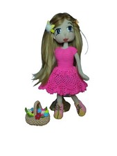 Crochet doll with a set of clothes Hand made Toys Handcrafted