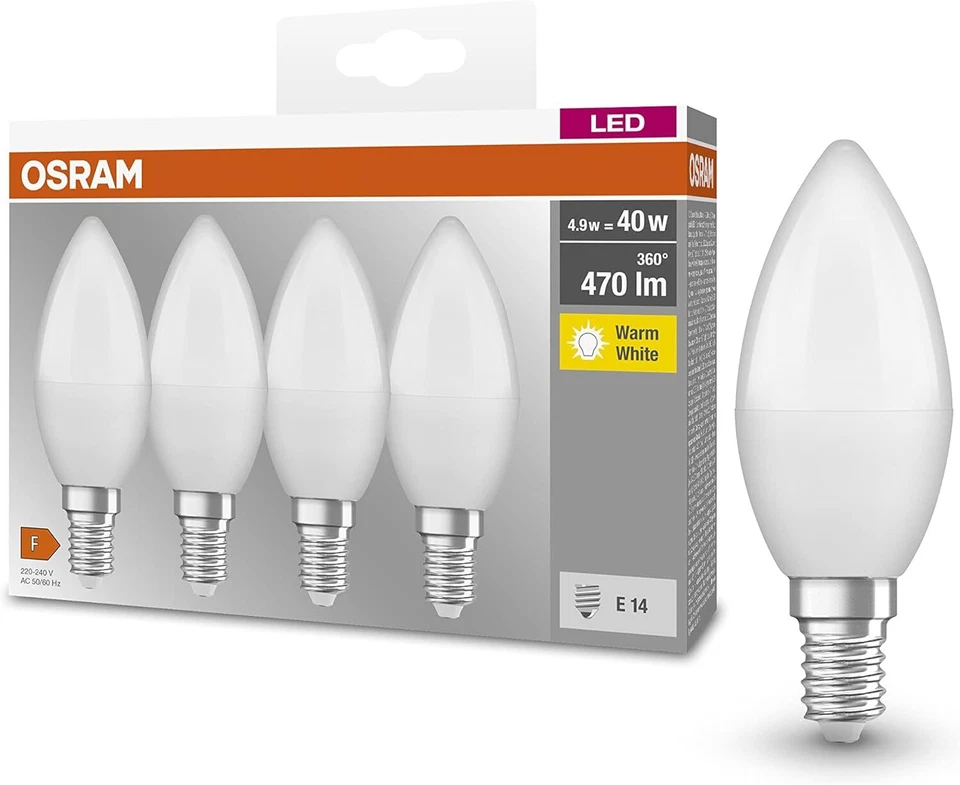 Osram Lamps LED Base Classic B Lampe, in Kerzenform mit E14-Sockel, nicht