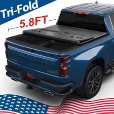 FRP Hard Tri-Fold Bed Cover Tonneau Cover for 2007-2025 Silverado 1500 5.8FT