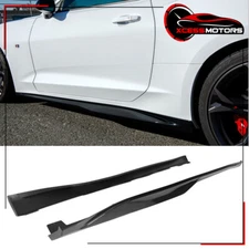 For 16-24 Chevrolet Camaro ZL1 Style Side Skirts Carbon Fiber Print Rocker Panel