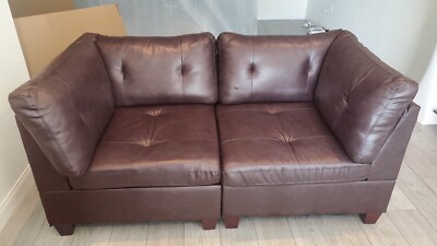 Brand New Unassembled Wayfair Leather Sofa, 2 piece set 