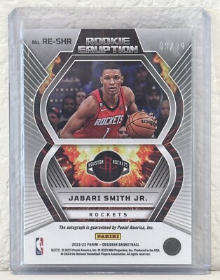2022-23 Panini Obsidian Rookie Eruption Jabari Smith Jr. RC AUTO 