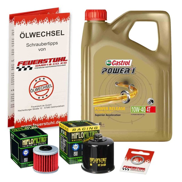 Honda NC 750 X Mit DCT (RH09) 21-23, Castrol 10W40 ÖL + Hiflo Racing ÖLfilter-image