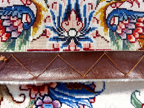 8'1"x11'7'' Very Fine Silk & Wool Tabrize Pornamie Area Rug - Area Carpet - Picture 16 of 24