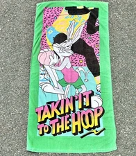 Vintage Looney Tunes Retro 90s Bugs Bunny Hoops Basketball Beach Towel