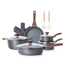 SENSARTE SA-YJ7-5GREY-SET Nonstick Pots and Pans Set, 17 Pieces Non Stick