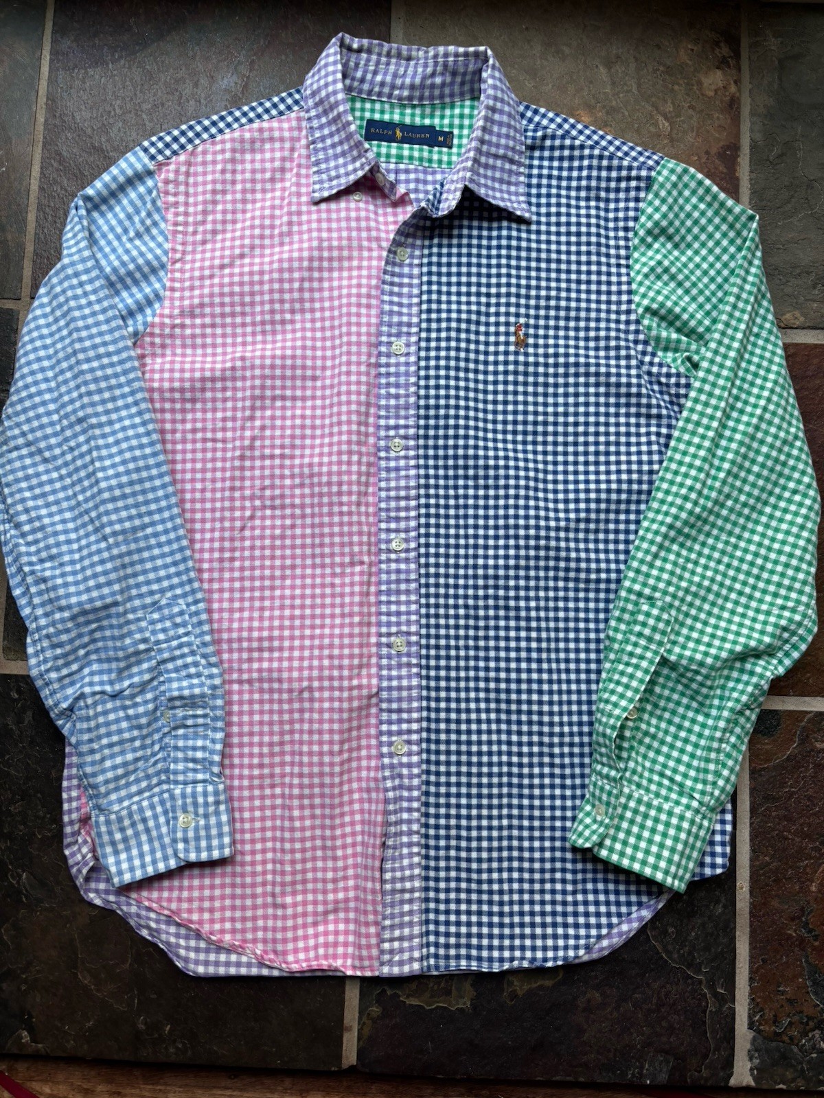 POLO Ralph Lauren Ginham Patchwork Pattern Colorb… - image 2