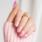 Red Aspen Press On Nails- Bubble Trouble, Bria Short Almond Pink — photo 2