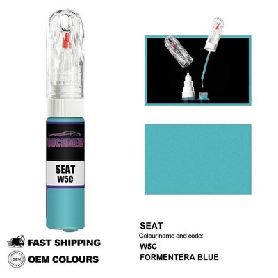 FÜR SEAT FORMENTERA BLUE W5C Touch Up Lackstift Pinsel Fix Kit Kratzer Chip Set