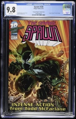 Spawn #220 CGC 9.8 White Pages (Image Comics, 6/12) ''Savage Dragon'' Variant