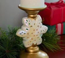 Lightscapes 7" Snowflake Pedestal Candle Holder