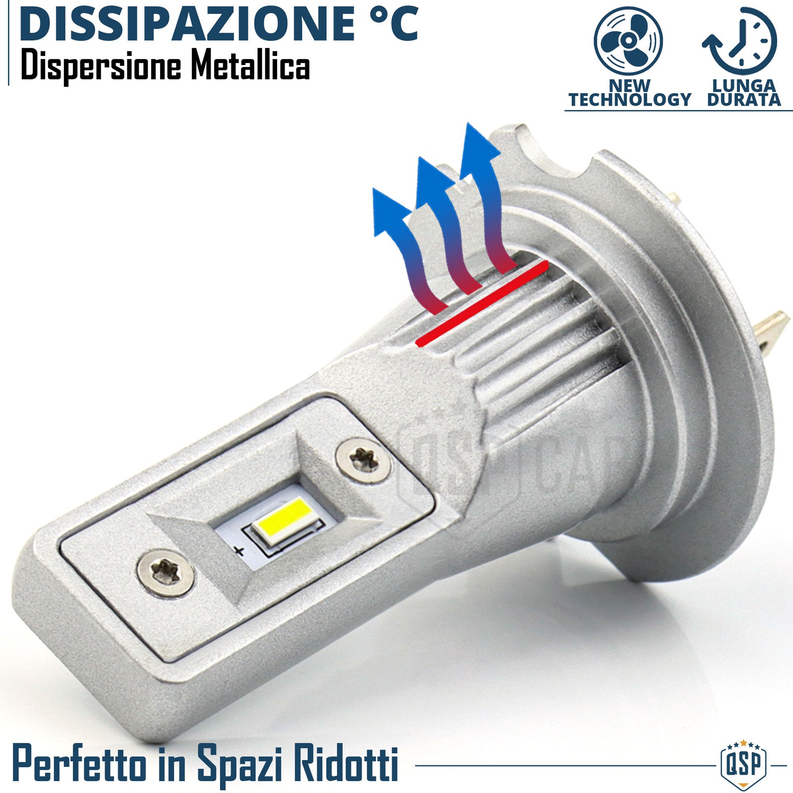 Lampada Auto Moto Full LED H7 Bianco Potente 6500k 2000LM CANBUS Anti Sfarfallio - Miniatura 10
