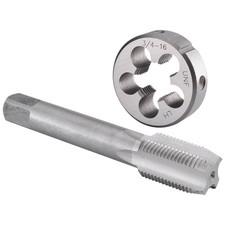 Burkit 3/4"-16 UNF Tap and Die Set Left Hand, Silver