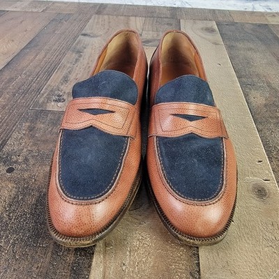 Salvatore Ferragamo Mens Size 9.5 EE Brown Pebbled Leather  display picture 1