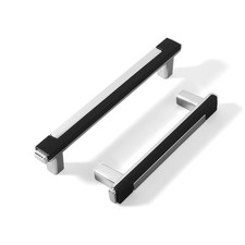 2 Pack Black and Silver Cabinet Pulls Kitchen Cabinets Handles Zinc Alloy Cab...