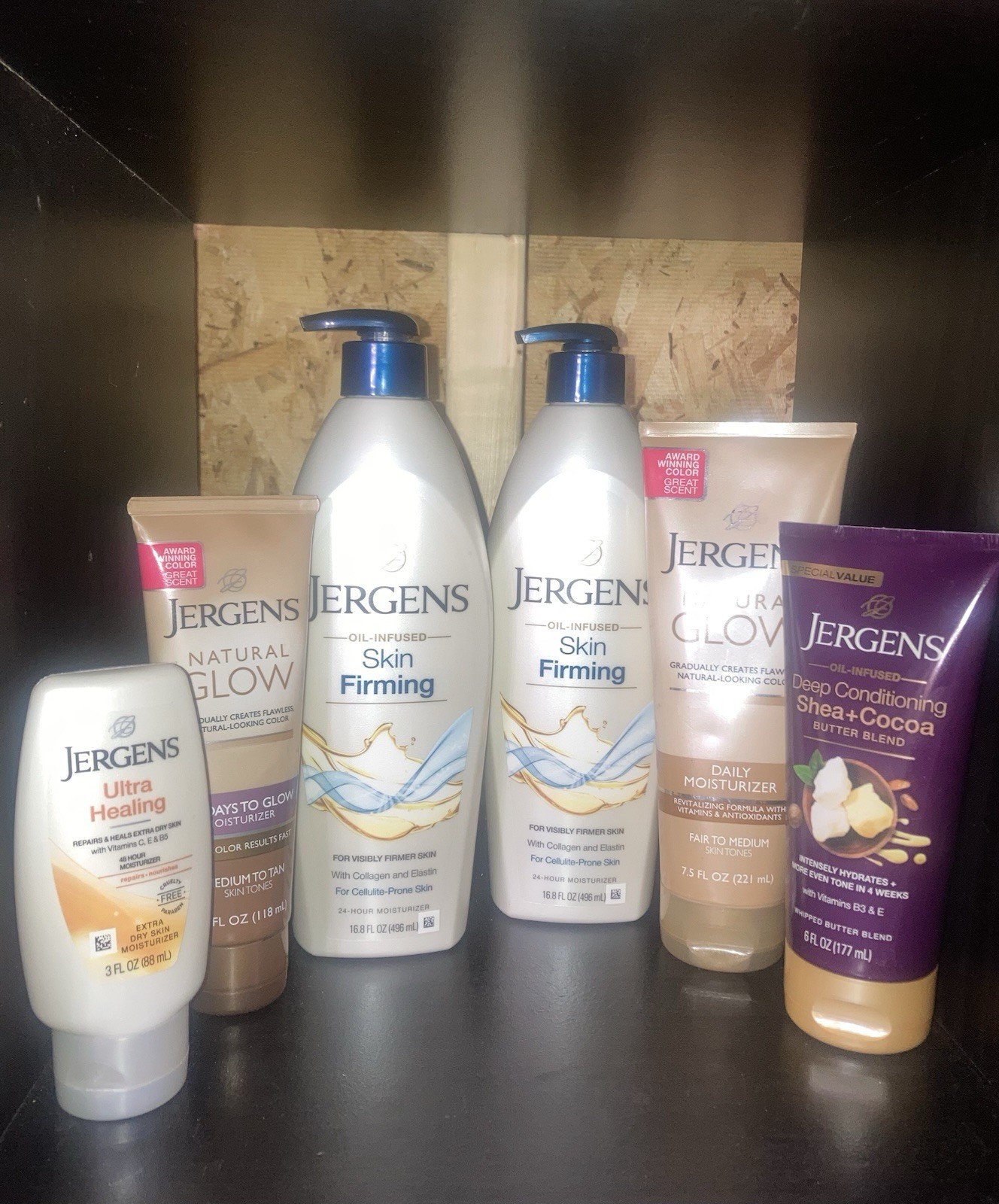 6pc Bundle *NEW* JERGENS skin moisturizer healing firming natural glow FULL SIZE
