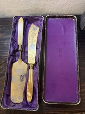 Versilbertes Kuchenmesser & Tortenheber Set im Etui (Silberauflage)