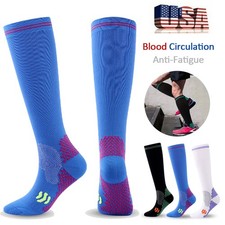 3 Pairs Compression Socks Knee High 20-30mmHg Graduated Support Men's Women's