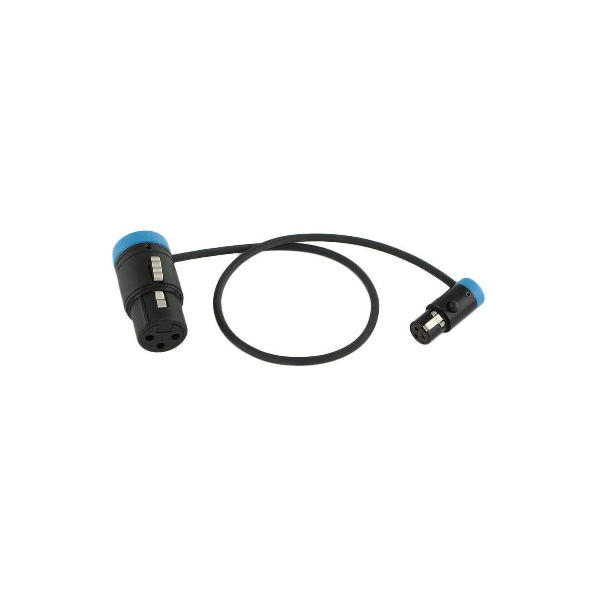 Cable Techniques Low-Profile LPXLR-3F to TA3F Cable, 12'', Blue Caps