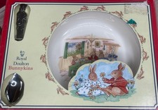 Royal Doulton Bunnykins Nursery Set Baby Plate  Feeding Spoon Vintage