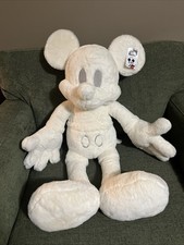 Huge Disney Classic Mickey Mouse MK Monochromatic Jumbo Plush 40" Tall Cream