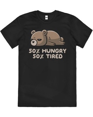 50_ Hungry 50_ Tired Funny Cute Bear Lazy Animal Pet Cotton Novelty T-Shirt