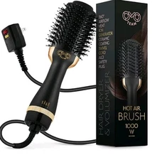 Black Gold Professional Hair Dryer Brush: Volumizer and Hot Air Brush for Women 