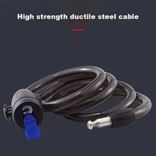 Bike Lock Heavy Duty Cable Anti Theft Bicycle 2 Key Security Chain Scooter Lock